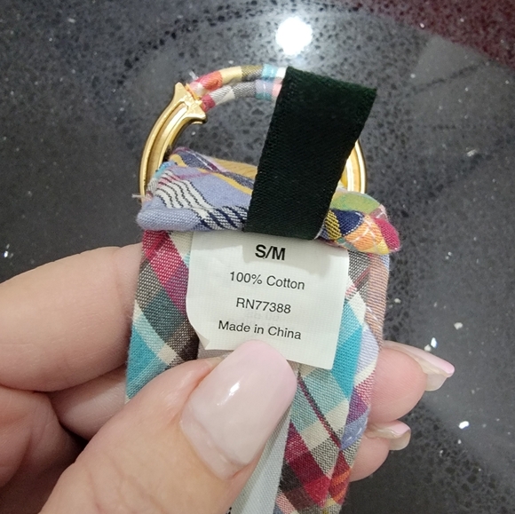 J.Crew Cotton Madras Plaid Fabric Belt with Gold Buckle - Picture 3 of 4